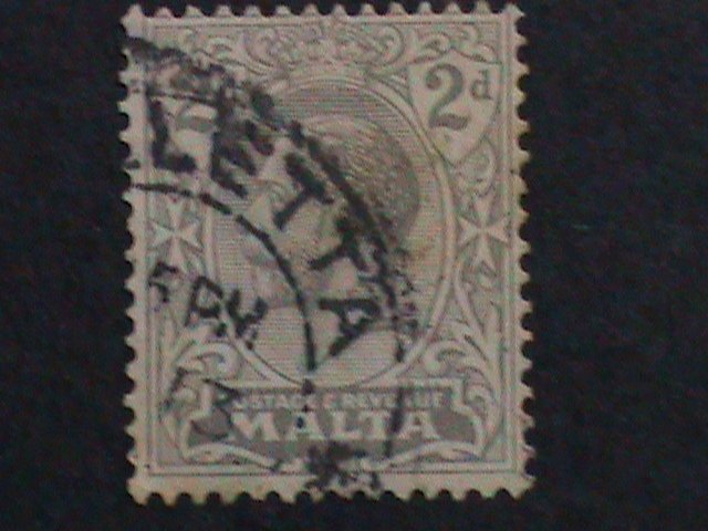 ​MALTA-1921 SC#69 KING GEORGE V FANCY CANCEL 102 YEARS OLD VERY FINE RARE