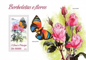 St Thomas - 2013 Butterfly & Peony-Stamp Souvenir Sheet ST13402b