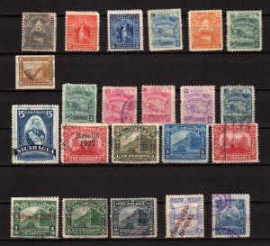 Nicaragua Lot Collection, Mainly  Used , Early Older Stamp Issues, Some Better