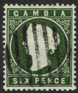 GAMBIA 1886 QV CAMEO 6D OLIVE GREEN USED