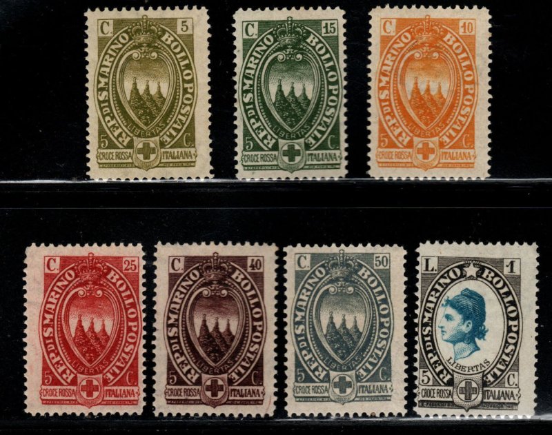 San Marino Scott B18-B24, MH* Complete 1923 set