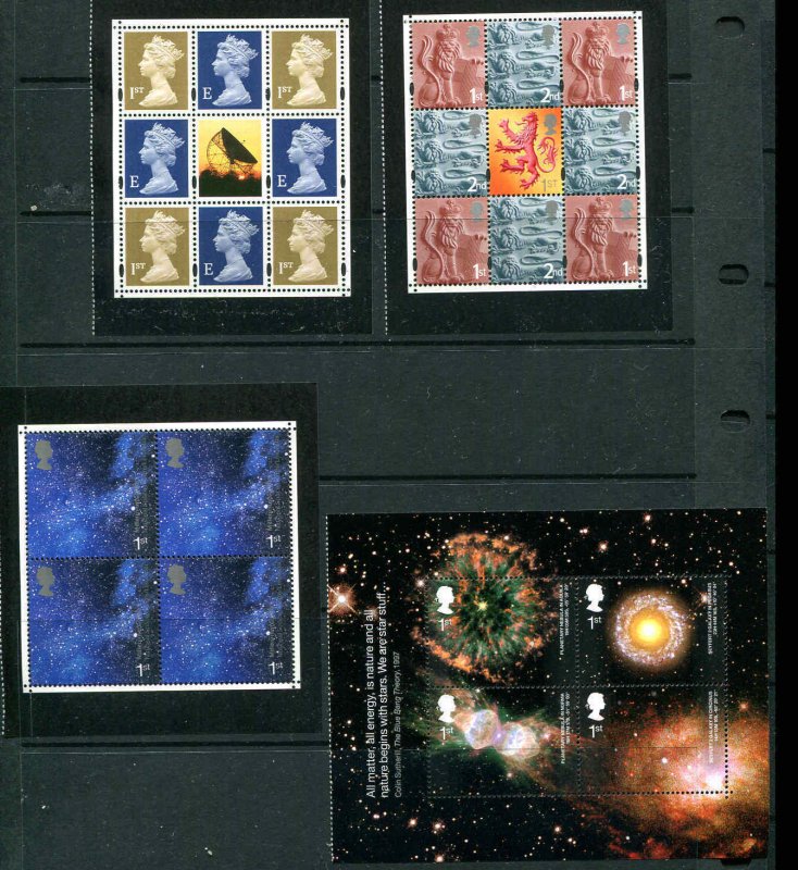 GREAT BRITAIN 2002 ACROSS THE UNIVERSE Set Blocks From Booklet MNH Space