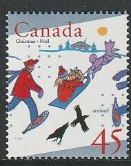 1996 Canada - Sc 1627 - MNH VF -1 single - Christmas - Delivering gifts by sled