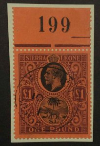 MOMEN: SIERRA LEONE SG #128 USED **SIGNED** £350 LOT #64036