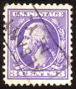 1918, US 3c, Washington, Used, Wel-Centered, Sc 530