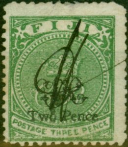 Fiji 1876 2d on 3d Deep Green SG30 Good Used Contemporary Pen Cancel