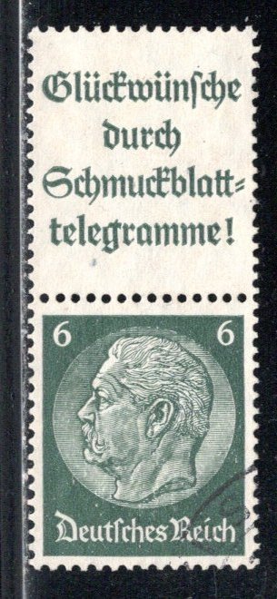 Germany Reich Scott # 419, label A14.1, used, se-tenant, S183