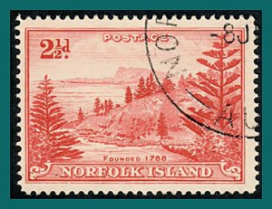 Norfolk Island 1947 Ball Bay, 2.5d used #5,SG5