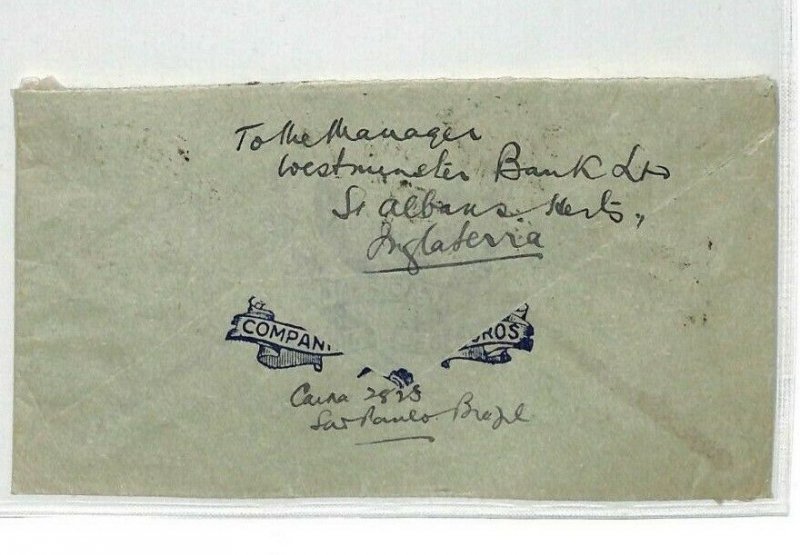 BRAZIL Transatlantic CONDOR ZEPPELIN Cachet Aviation 1935 Cover St Albans CE108