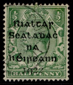 IRELAND GV SG1, ½d green, FINE USED. CDS