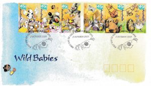 Australia 2001 Wild Babies 6 Stamps on Official First Day Cover