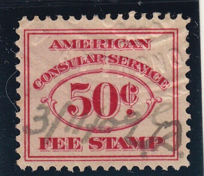 RK2 F-VF used consular revenue stamp with nice color cv $ 150 ! see pic !