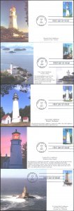 #4146-50 Pacific Lighthouses S & T FDC Set