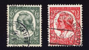 Germany Sc# 446-47 Friedrich von Schiller set  used