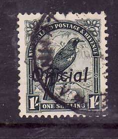 New Zealand-Sc#O60-SG O118- id5-used 1sh Bird-perf 14x13.5-Official-1936-