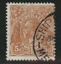 Australia Scott 120 Used KGV wmk 228 from 1931-36 set