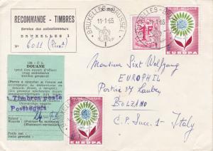 Belgium 1964 6f Europa on Registered Cover to Italy Colorful Usage VF Condition.