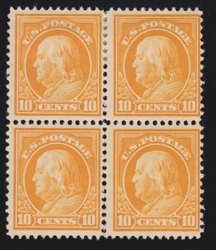 US 416 10c Franklin Mint Block of 4 Fine OG H SCV $180