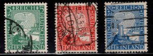 Germany Scott 347-349 Used 1925  stamp set