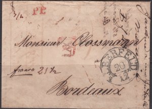 Germany - 20.12.1826 pre-stamp folded letter Elberfeld - Bordeoux (2102)