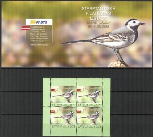 Latvia 2019 Europa CEPT Birds White Wagtail Booklet MNH