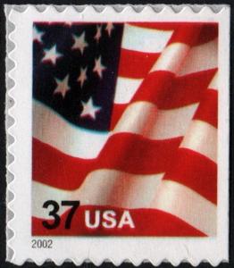 SC#3636 37¢ Flag Booklet Single (2002) SA