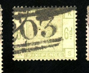 GREAT BRITAIN #105 USED FVF HR Cat $240