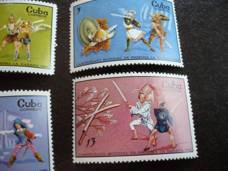 Stamps-Cuba -Scott#1436-1443 -Mint Hinged Set of 7 Stamps plus 1 Souvenir Sheet