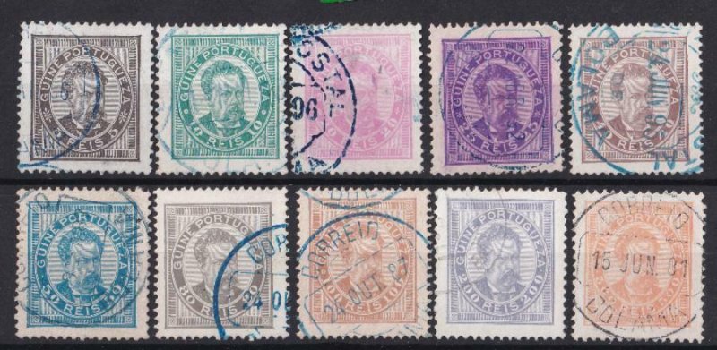 Portuguese Guinea 1886 SC 22-31 / Mun 24-33 Used Set 