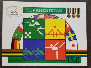 *FREE SHIP Turkmenistan Summer Olympic Games Barcelona 1992 (ms) MNH *imperf