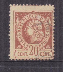 HAITI, 1882 perf. 20c. Red Brown, used.
