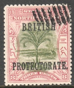 North Borneo Scott 107 - SG127, 1901 British Protectorate 3c used cto