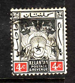 Malaya Kelantan-Sc#19-used-4c blk & red-1921-28