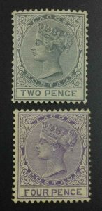 MOMEN: LAGOS SG #23-24 1884-6 MINT OG H £260 LOT #64411