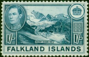 Falkland Islands 1938 1s Light Dull Blue SG158 Fine MNH (2)