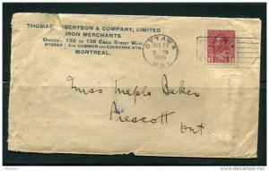 Canada 1925 Cover Otawa-Prescott Single Usage  3c