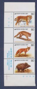 KOREA - Scott 1482-1485a - MNH - wildlife, cat fox pig - 1987