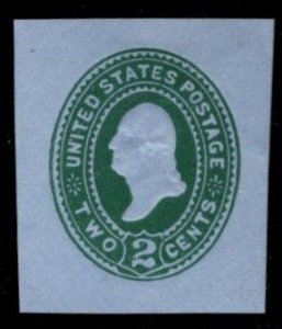 #U314 Washington Cut Square (Blue) - Mint