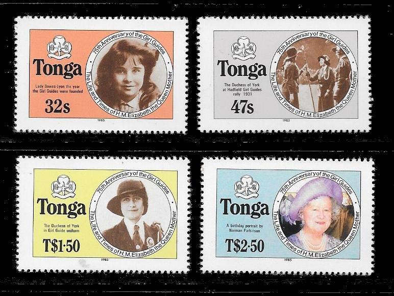 TONGA Sc#608a-611a QUEEN MOTHER Mint Never Hinged Complete Set