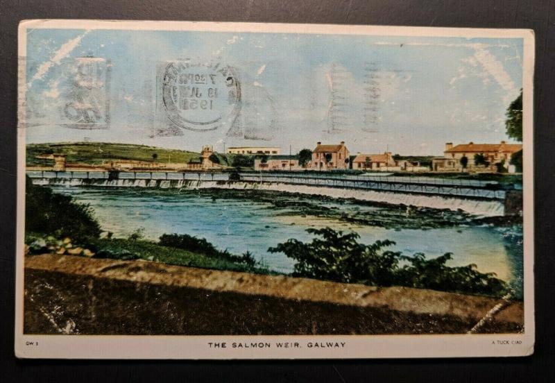 Vintage The Salmon Weir Galway to Co Dublin Ireland Real Picture Postcard Cover