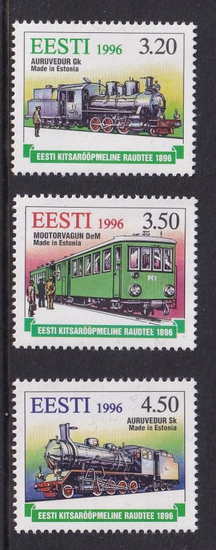 Estonia  #310-312  MNH 1996  narrow gauge  railway. locomotive