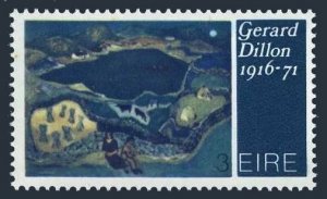 Ireland 320 two stamps, MNH. Michel 280. Black Lake by Gerard Dillon. 1972.