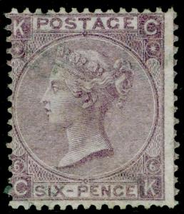 SG97, 6d lilac plate 6, M MINT. Cat £3800. CK