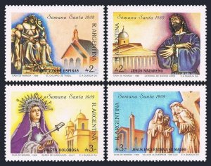 Argentina 1642-1645, MNH. Mi 1958-1661. Holy Week 1989. Sculpture and Churches.