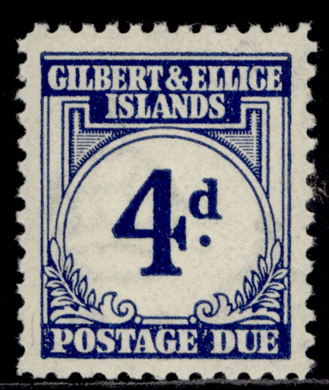 GILBERT AND ELLICE ISLANDS GVI SG D4, 4d blue, NH MINT. Cat £20.