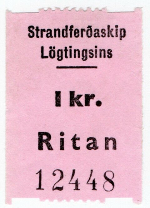 (I.B) Faroe Islands Cinderella : Ferry Parcel Service 1Kr (Ritan)