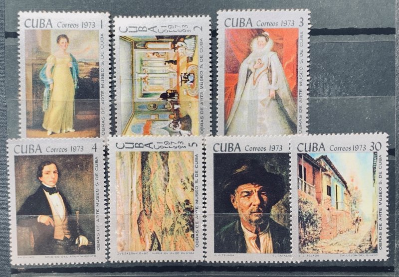 CUBA 1973 SC#1816-22 Paintings in the Natl. Museum Set x 7 MNH