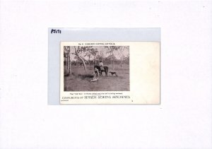 AUSTRALIA Unused Postcard *KANGAROO HUNTING* Singer Sewing Machine Advert PJ171