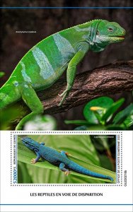 GUINEA - 2023 - Endangered Reptiles - Perf Souv Sheet - Mint Never Hinged