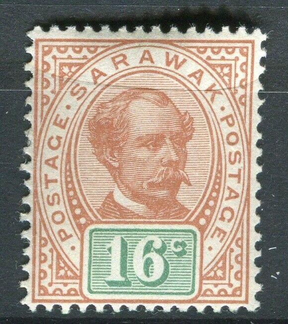 SARAWAK; 1899 early C. Brooke issue fine Mint hinged 16c. value